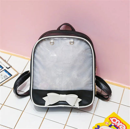 Clear Itabag with Bow-knot: Harajuku Backpack for Teens
