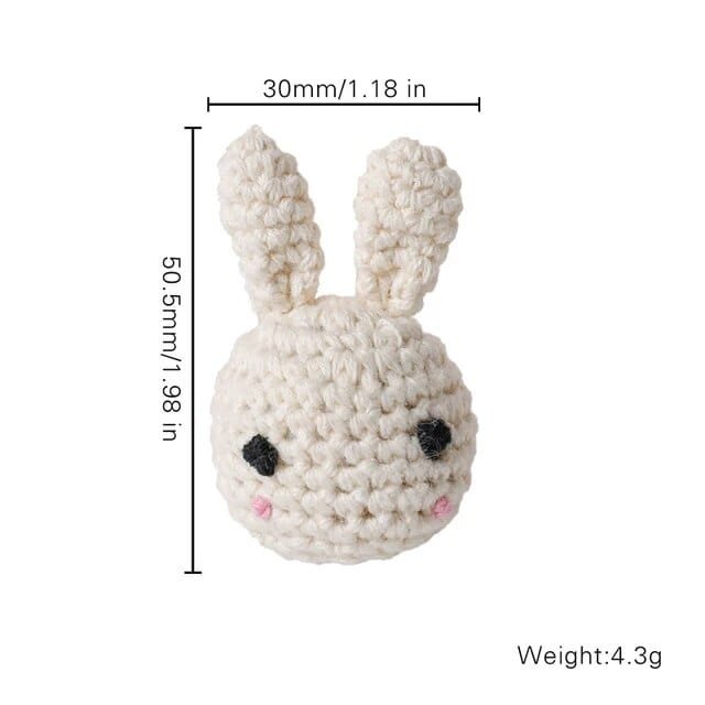 Wooden Baby Rattle & Teether - Crochet Animal Designs