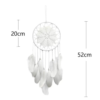 Handmade Indian Dream Catcher with Rattan & Feathers