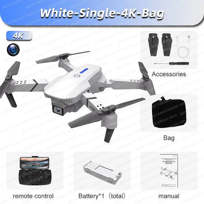 New E88Pro RC Drone - 4K, Dual HD Camera, Foldable RC Helicopter, Kid Gift Toy