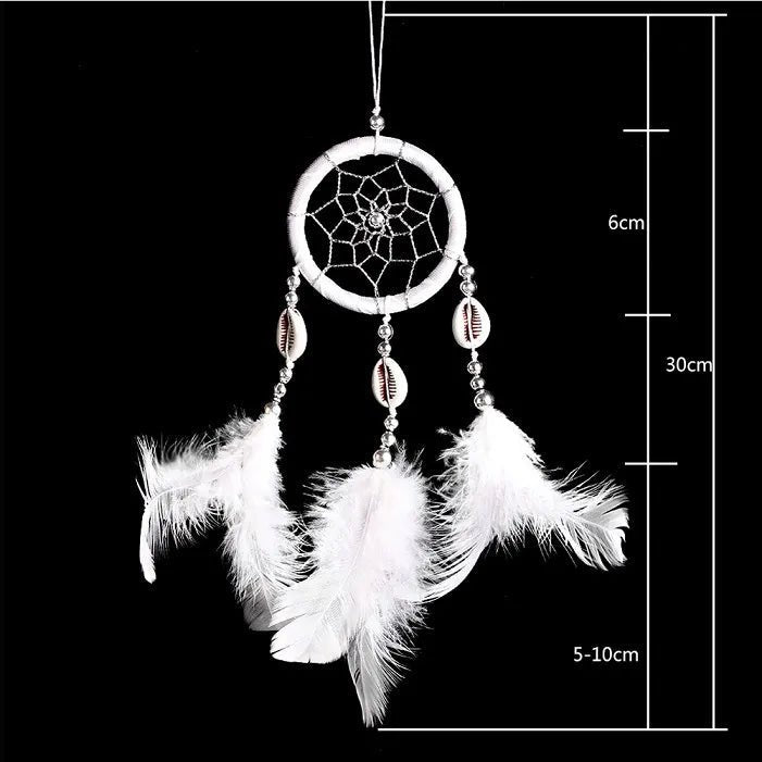 Handmade Indian Dream Catcher with Rattan & Feathers