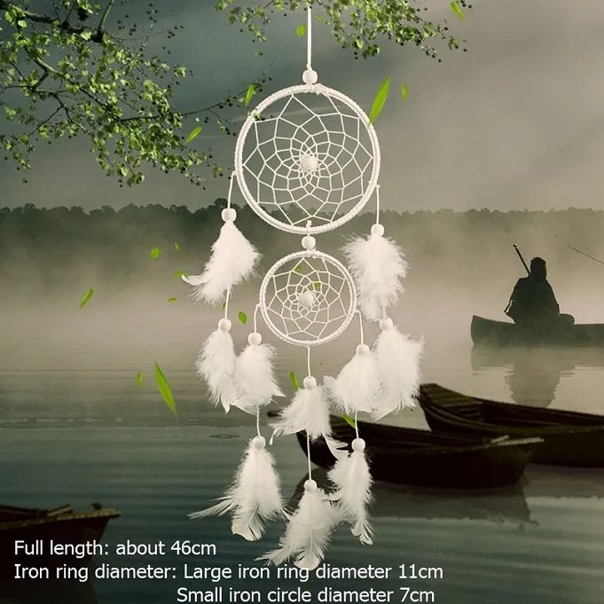 Handmade Indian Dream Catcher with Rattan & Feathers