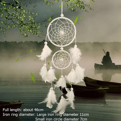 Handmade Indian Dream Catcher with Rattan & Feathers