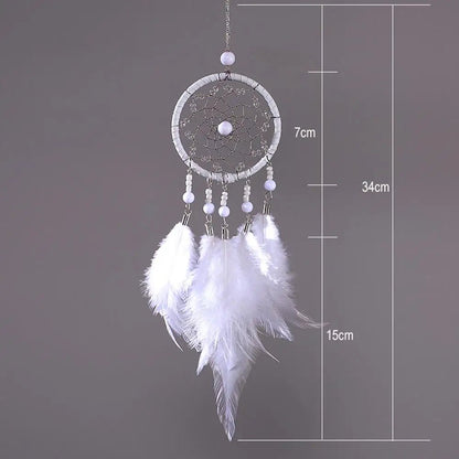 Handmade Indian Dream Catcher with Rattan & Feathers