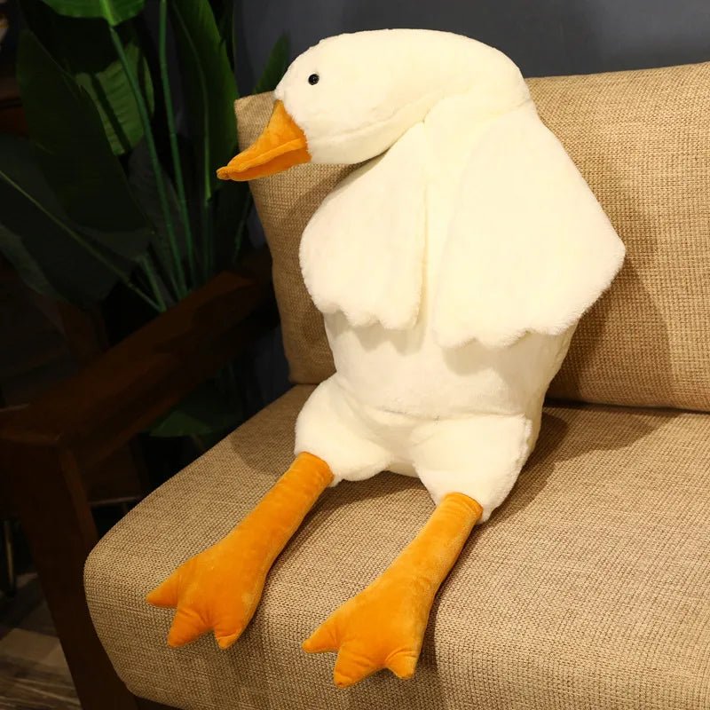 50-130cm Lifelike White Goose Stuffed Toy, Big Wings, Pillow Cushion