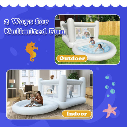 White Kids Bounce House with Pump (Ages 3–6)
