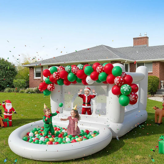 White Kids Bounce House with Pump (Ages 3–6)
