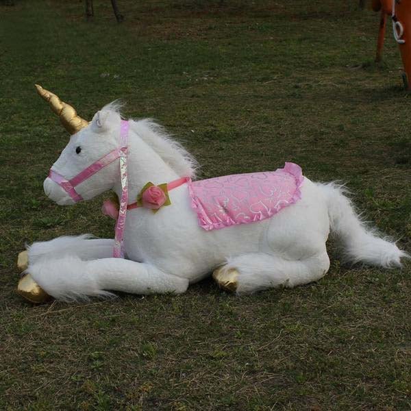 85cm Jumbo White Unicorn Plush Giant Stuffed Animal Horse Toy