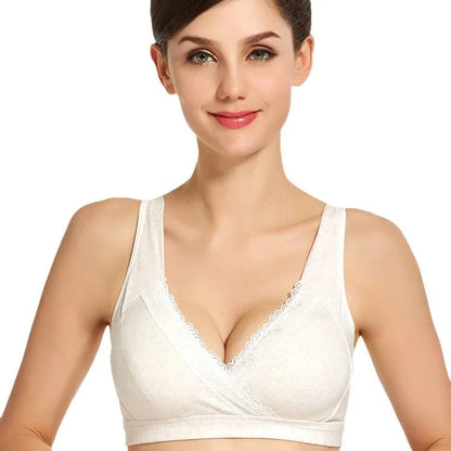 Wireless Cotton Nursing Bra – Cross-Front Vest Style