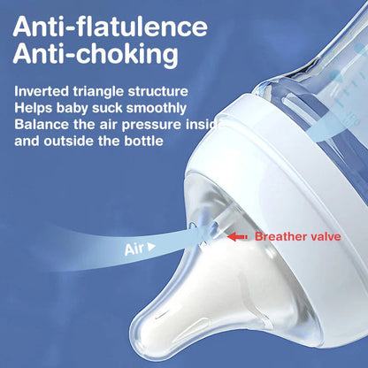 Wide-Neck Anti-Colic Glass Baby Bottle