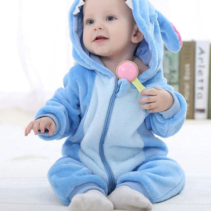 Winter Flannel Rompers: Animal Designs for Infants & Toddlers