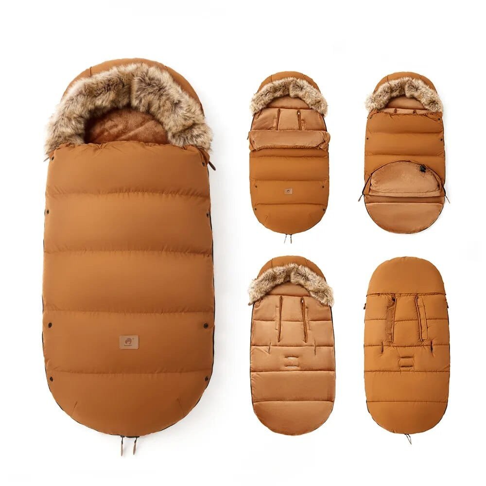 Winter Stroller Footmuff: Waterproof and Windproof, Fur Collar, 0-3T