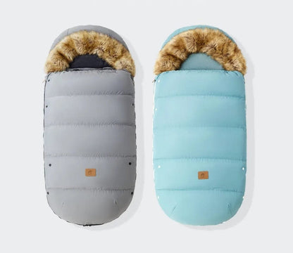 Winter Stroller Footmuff: Waterproof and Windproof, Fur Collar, 0-3T