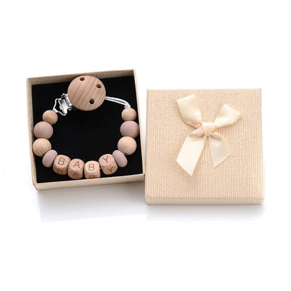 Personalized Baby Pacifier Clips with Name - Silicone Beaded Chain