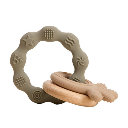 Let's Make Rudder-Shape Silicone & Wooden Teether Toy