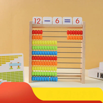 Montessori Wooden Abacus – Rainbow Counting Beads