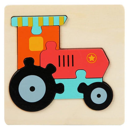Colorful Animal Wooden Puzzle - Kids' Educational Jigsaw Toy
