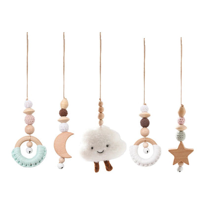 Natural Wooden Baby Gym & Teether (CE Certified, 0–12M)
