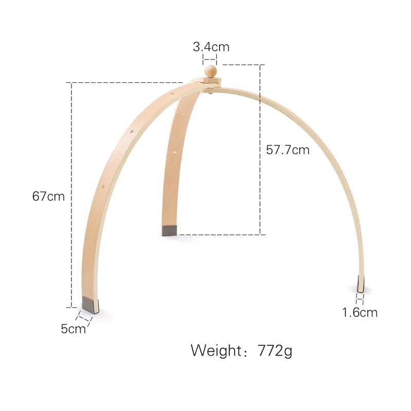 1 Set Wooden Baby Gym & Activity Fitness Stand with Rattle