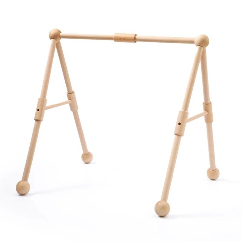 Natural Wooden Baby Gym & Teether (CE Certified, 0–12M)