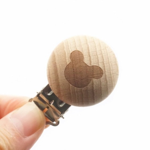 5PC Wooden Animal Pacifier Clips & Teethers Set