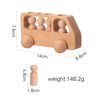 Montessori Wooden Train & Trolley - Educational Baby Birthday Toy