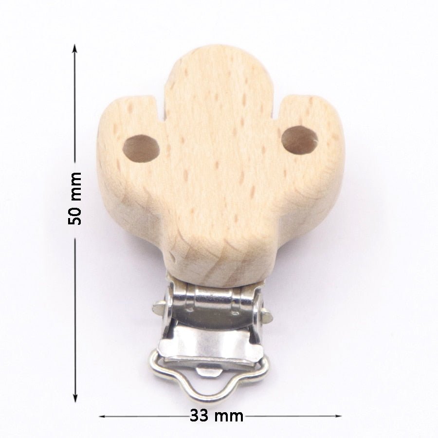5PC Wooden Animal Pacifier Clips & Teethers Set