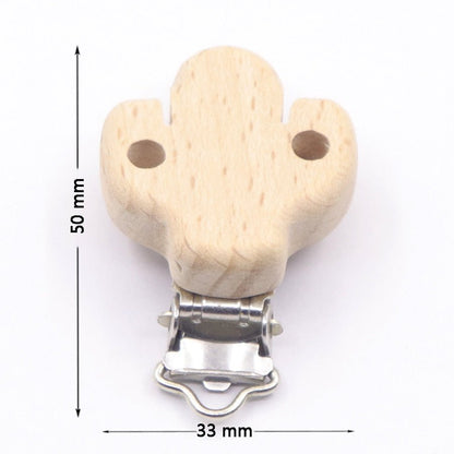 5PC Wooden Animal Pacifier Clips & Teethers Set