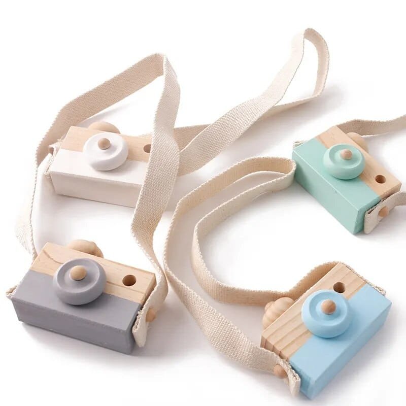 Wooden Camera Pendant Montessori Toy - DIY Gift for Kids