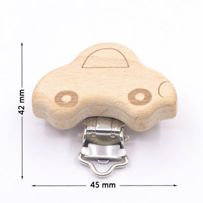 5PC Wooden Animal Pacifier Clips & Teethers Set