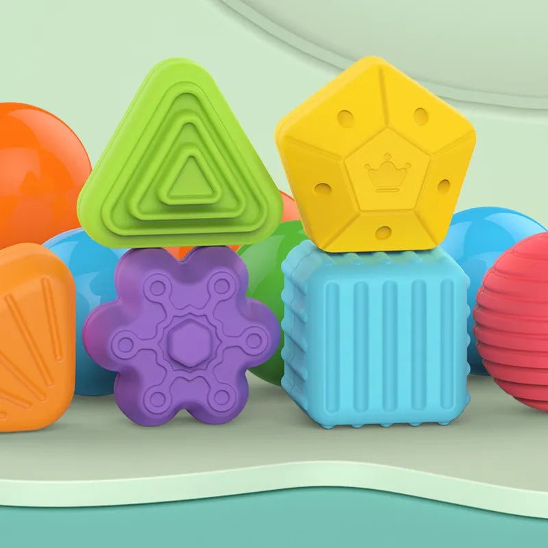 Colorful Shape Blocks: Montessori Motor Skill Toy