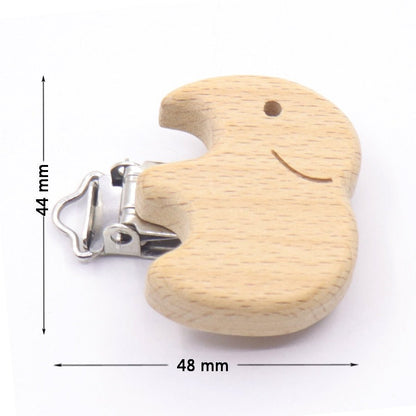 5PC Wooden Animal Pacifier Clips & Teethers Set
