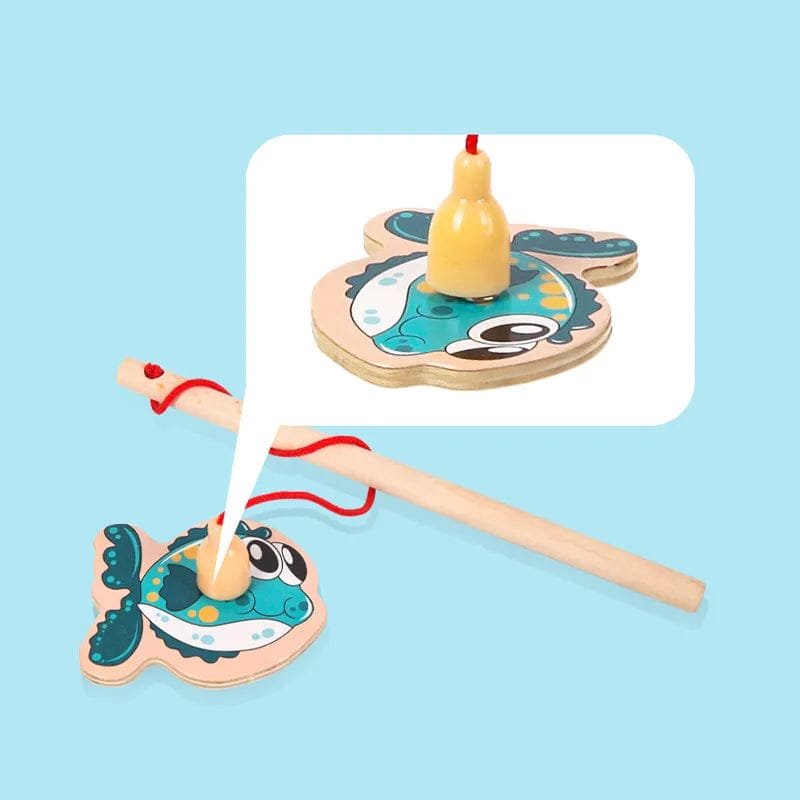 Wooden Montessori Magnetic Fishing Game - Marine Life Edutainment