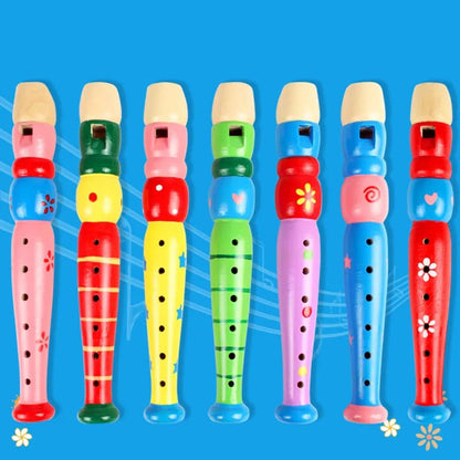 Colorful Wooden Flute & Trumpet Set - Kids' Educational Music Toy