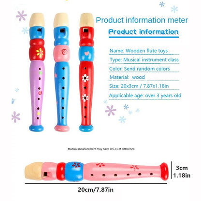 Colorful Wooden Flute & Trumpet Set - Kids' Educational Music Toy