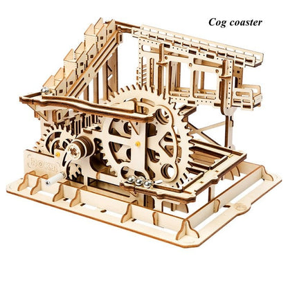 3D Marble Run Game Wooden Gear Drive Model Building Kits Toy for Children