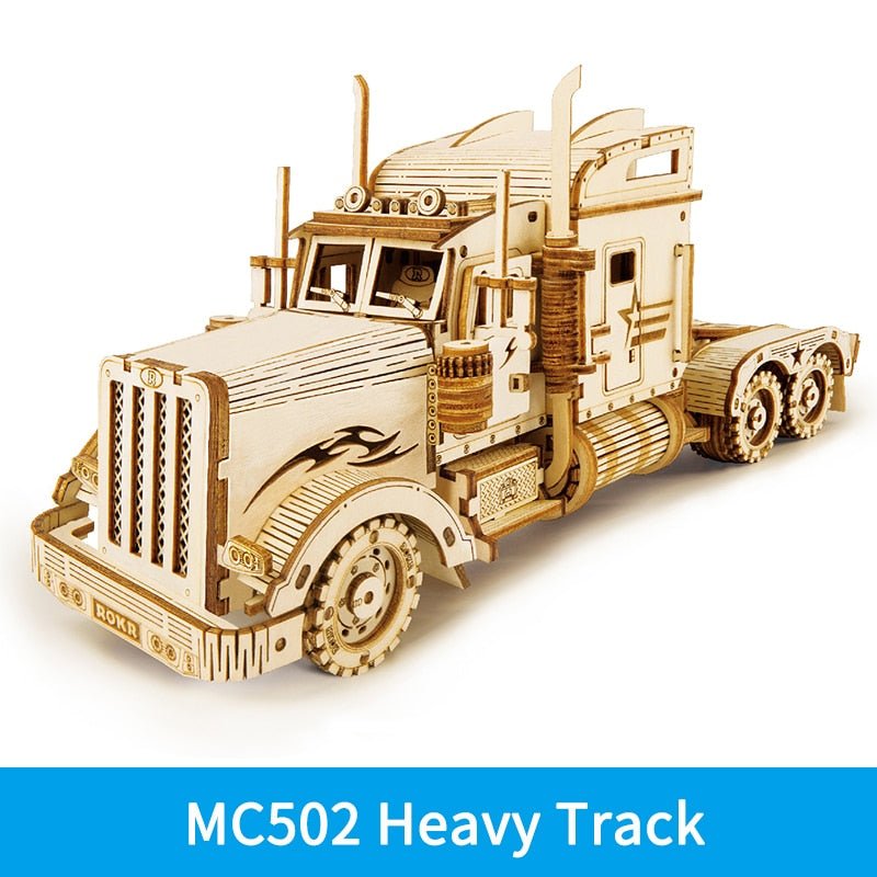3D Wooden Puzzle Gear Model DIY Kit - Ages 14+ Cruiser Motorcycle Build
