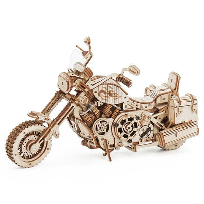 3D Wooden Puzzle Gear Model DIY Kit - Ages 14+ Cruiser Motorcycle Build