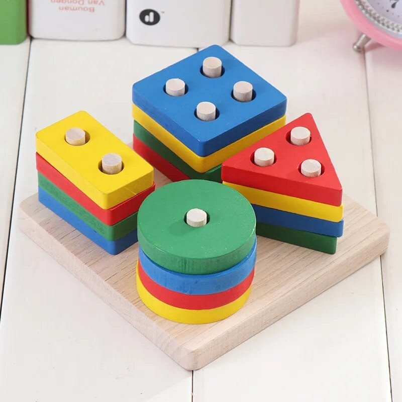 Wooden Montessori Puzzles - Sensory Toy for Babies 1-4 Years