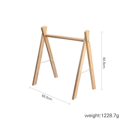 Natural Wooden Baby Gym & Teether (CE Certified, 0–12M)