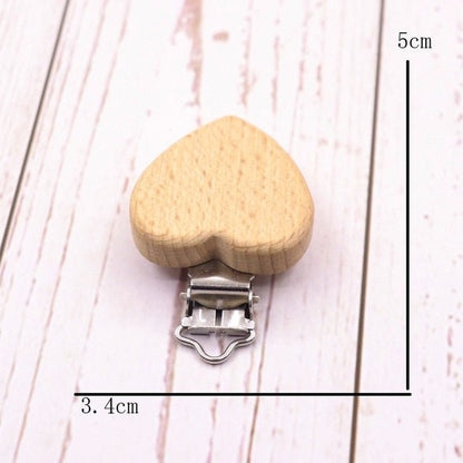 5PC Wooden Animal Pacifier Clips & Teethers Set