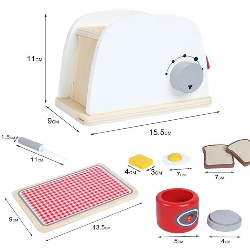 Wooden Kitchen Play Set - Toaster, Coffee Machine & Mixer