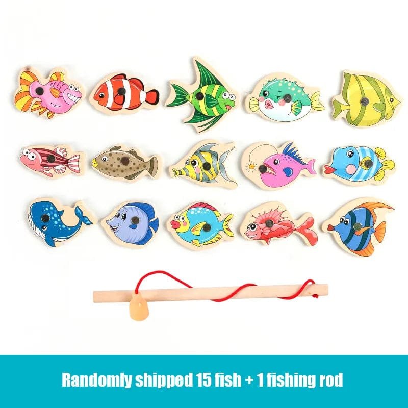 Wooden Montessori Magnetic Fishing Game - Marine Life Edutainment