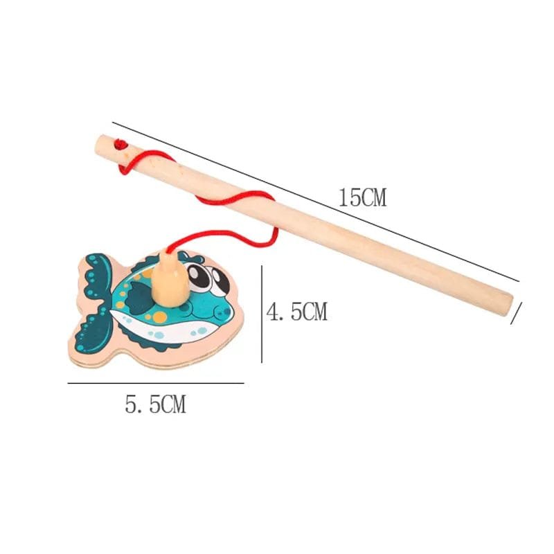 Wooden Montessori Magnetic Fishing Game - Marine Life Edutainment