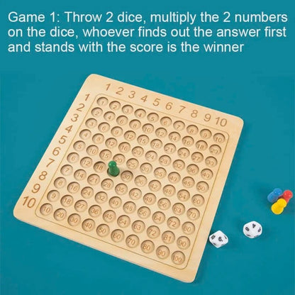 Wooden Montessori Multiplication Board Game: Math Educational Toy