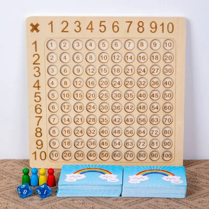 Wooden Montessori Multiplication Board Game: Math Educational Toy