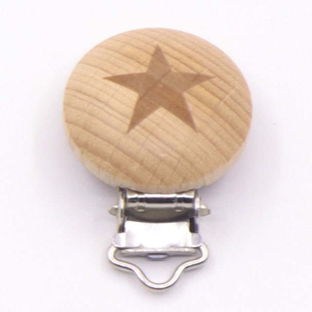 5PC Wooden Animal Pacifier Clips & Teethers Set
