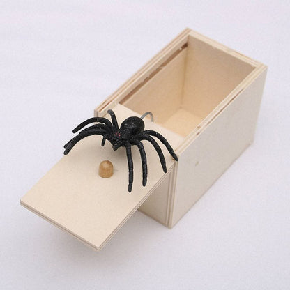 Novelty Prank Scare Spider Box Wooden April Fool's Day Surprise