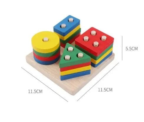 Wooden Montessori Puzzles - Sensory Toy for Babies 1-4 Years