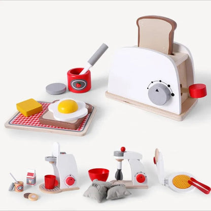 Wooden Kitchen Play Set - Toaster, Coffee Machine & Mixer